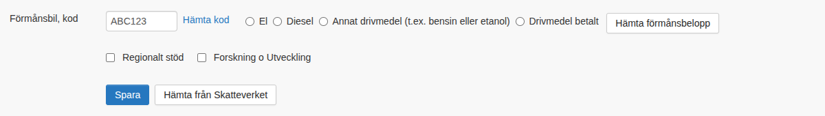 Drivmedel f�r f�rm�nsbil