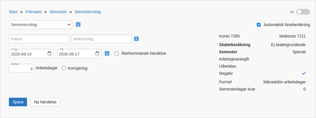 Semesteruttag
